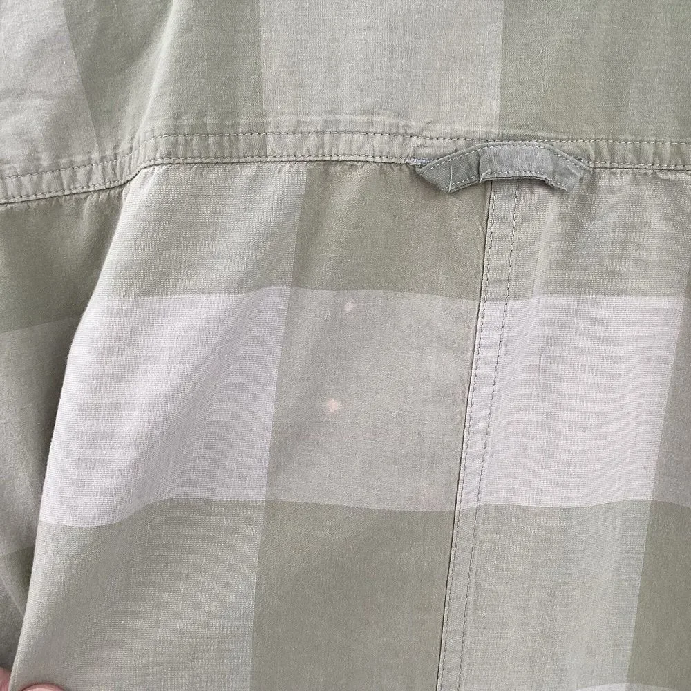 The North Face A5 Series Mens Large Gray Short Sleeve Button Front Plaid Shirt -